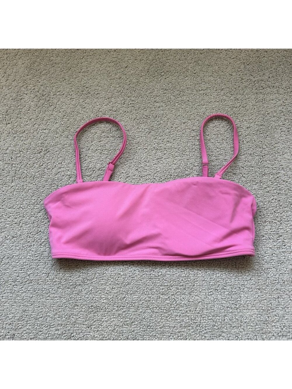Cotton On Women's Bandeau Bra Bikini Top Pink Straight Neckline Size Small